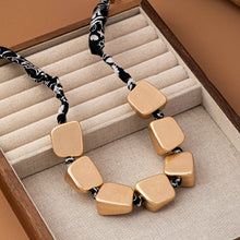Load image into Gallery viewer, HANDMADE SCARF NECKLACE-IRREGULAR GOLD SQUARE