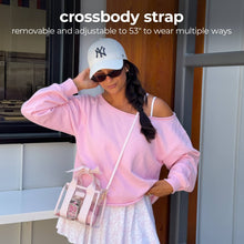 Load image into Gallery viewer, Clear Jelly Stadium Bag with Bow – Crossbody Purse
