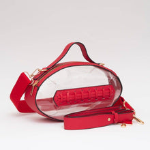 Load image into Gallery viewer, Clear Gameday Football Stitch Detail Crossbody Bag