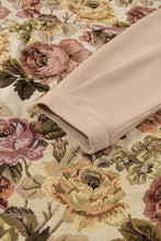 Load image into Gallery viewer, Floral Waffle Knit Patchwork Chest Pocket Buttoned Jacket: Khaki / S