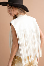 Load image into Gallery viewer, Faux Leather Fringe Braided Yoke Crop Waist Vest