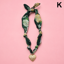 Load image into Gallery viewer, HANDMADE PRINTED SCARF NECKLACE