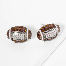 Load image into Gallery viewer, Rhinestone Embellished Football Stud Earrings