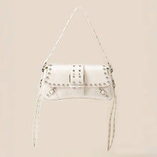 Load image into Gallery viewer, Glossy Leather Rivet Trim Shoulder Bag
