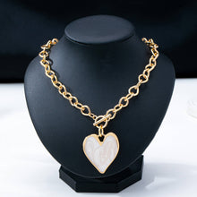 Load image into Gallery viewer, White Inlay Heart Toggle Necklace
