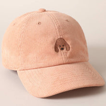 Load image into Gallery viewer, Cute Poodle Dog Embroidery Corduroy Baseball Cap