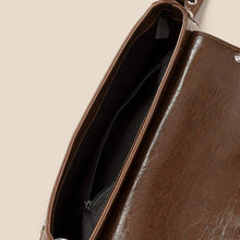 Load image into Gallery viewer, Glossy Leather Rivet Trim Shoulder Bag