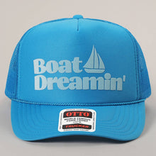Load image into Gallery viewer, Boat Dreamin' Text Logo Printed Mesh Back Cap