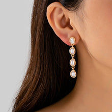 Load image into Gallery viewer, Organic Baroque Pearl Linear Drop Earrings | 80E62691