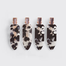 Load image into Gallery viewer, Eco-Friendly Creaseless Clips 4pc Set - Black Terrazzo
