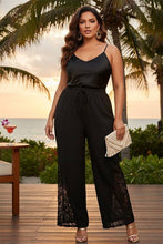 Load image into Gallery viewer, Plus Lace Panel Wide-Leg Pants 3