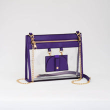 Load image into Gallery viewer, Clear Gameday Crossbody Bag With Sunglasses Holder