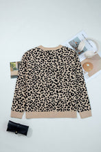 Load image into Gallery viewer, Leopard Drop Shoulder Chunky Cardigan Sweater
