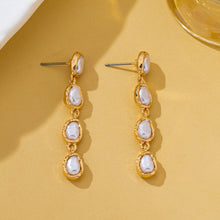 Load image into Gallery viewer, Organic Baroque Pearl Linear Drop Earrings | 80E62691