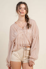 Load image into Gallery viewer, CREPE CHIFFON LONG SLEEVE TOP