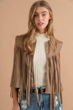 Load image into Gallery viewer, Faux Leather Fringe Braided Yoke Crop Waist Vest