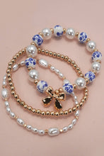 Load image into Gallery viewer, BLUE CERAMIC PORCELAIN BOW MULTI LAYER BRACELET | 80B1333