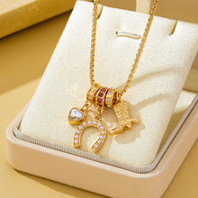 Load image into Gallery viewer, Western Rhinestone Horseshoe Charm Necklace