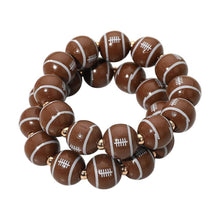 Load image into Gallery viewer, Football Printed Beaded Stretch Bracelet