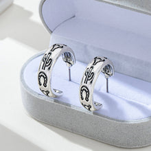 Load image into Gallery viewer, Cowgirl Engraved Silver Hoop Earrings