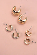 Load image into Gallery viewer, BAGUETTE STONE DOUBLE HOOP HUGGIE TRIO EARRINGS | 80E5317
