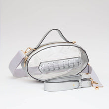 Load image into Gallery viewer, Clear Gameday Football Stitch Detail Crossbody Bag