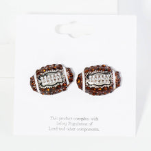 Load image into Gallery viewer, Rhinestone Embellished Football Stud Earrings