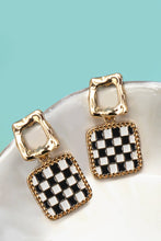 Load image into Gallery viewer, DOUBLE SQUARE CHEKER DROP EARRINGS