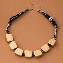 Load image into Gallery viewer, HANDMADE SCARF NECKLACE-IRREGULAR GOLD SQUARE