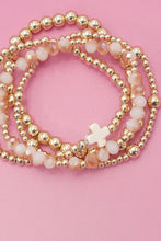 Load image into Gallery viewer, BOHO CROSS MULTI  COLORFUL BEADED STRETCH BRACELET