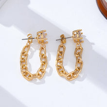 Load image into Gallery viewer, Crystal Stud Hoop and Drop Link Earrings