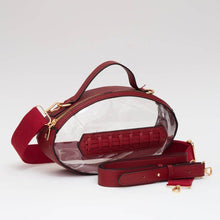 Load image into Gallery viewer, Clear Gameday Football Stitch Detail Crossbody Bag