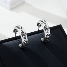 Load image into Gallery viewer, Cowgirl Engraved Silver Hoop Earrings