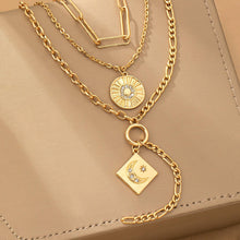 Load image into Gallery viewer, MULTI LAYER CELESTIAL MOON CHARM NECKLACE
