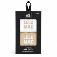 Load image into Gallery viewer, Lulu Mac Socks 2 Pair Box- BEIGE/BEIGE