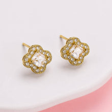 Load image into Gallery viewer, Clover Halo Stud Earrings