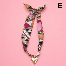 Load image into Gallery viewer, HANDMADE PRINTED SCARF NECKLACE