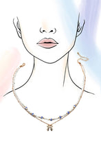 Load image into Gallery viewer, CERAMIC PORCELAIN PEARL BOW LAYER NECKLACE | 80N91555