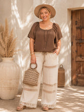 Load image into Gallery viewer, Plus Size Bubble Sleeve Button Front Blouse