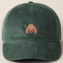 Load image into Gallery viewer, Cute Poodle Dog Embroidery Corduroy Baseball Cap