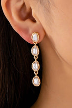 Load image into Gallery viewer, Organic Baroque Pearl Linear Drop Earrings | 80E62691