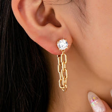 Load image into Gallery viewer, Crystal Stud Hoop and Drop Link Earrings