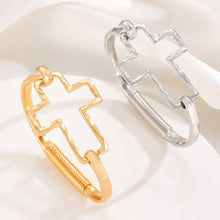 Load image into Gallery viewer, Hammered Open Cross Bangle - Silver or Gold