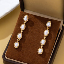 Load image into Gallery viewer, Organic Baroque Pearl Linear Drop Earrings | 80E62691