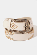 Load image into Gallery viewer, Western Floral Etched Buckle Vegan Leather Belt
