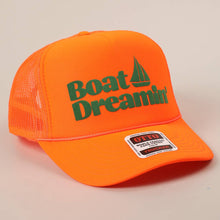 Load image into Gallery viewer, Boat Dreamin' Text Logo Printed Mesh Back Cap