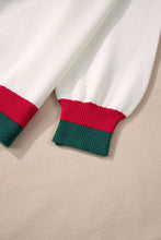 Load image into Gallery viewer, Plus Size Christmas Holly Jolly Colorblock Edge Sweater