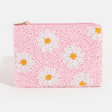 Load image into Gallery viewer, Daisy Flowers Pink Seed Beaded Coin Purse