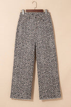 Load image into Gallery viewer, Leopard Frayed Edge Wide Leg Jeans