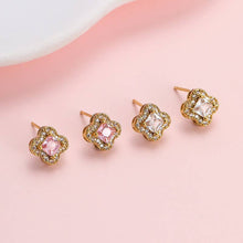 Load image into Gallery viewer, Clover Halo Stud Earrings